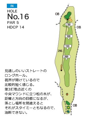 大山アークカントリークラブ IN16番ホール コース図