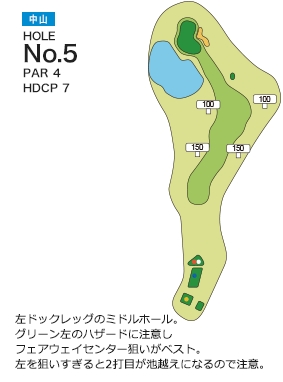 仙台ヒルズゴルフ倶楽部 中山5番ホール コース図