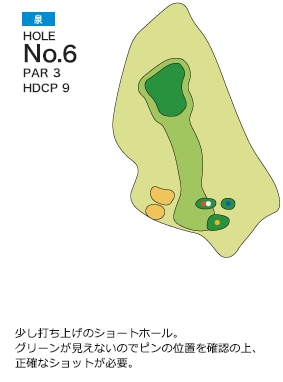 仙台ヒルズゴルフ倶楽部 泉6番ホール コース図