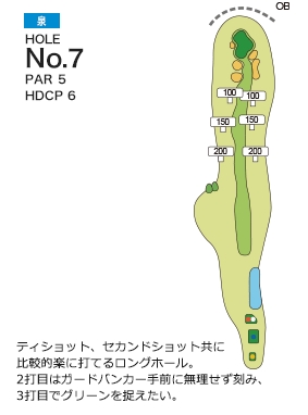 仙台ヒルズゴルフ倶楽部 泉7番ホール コース図