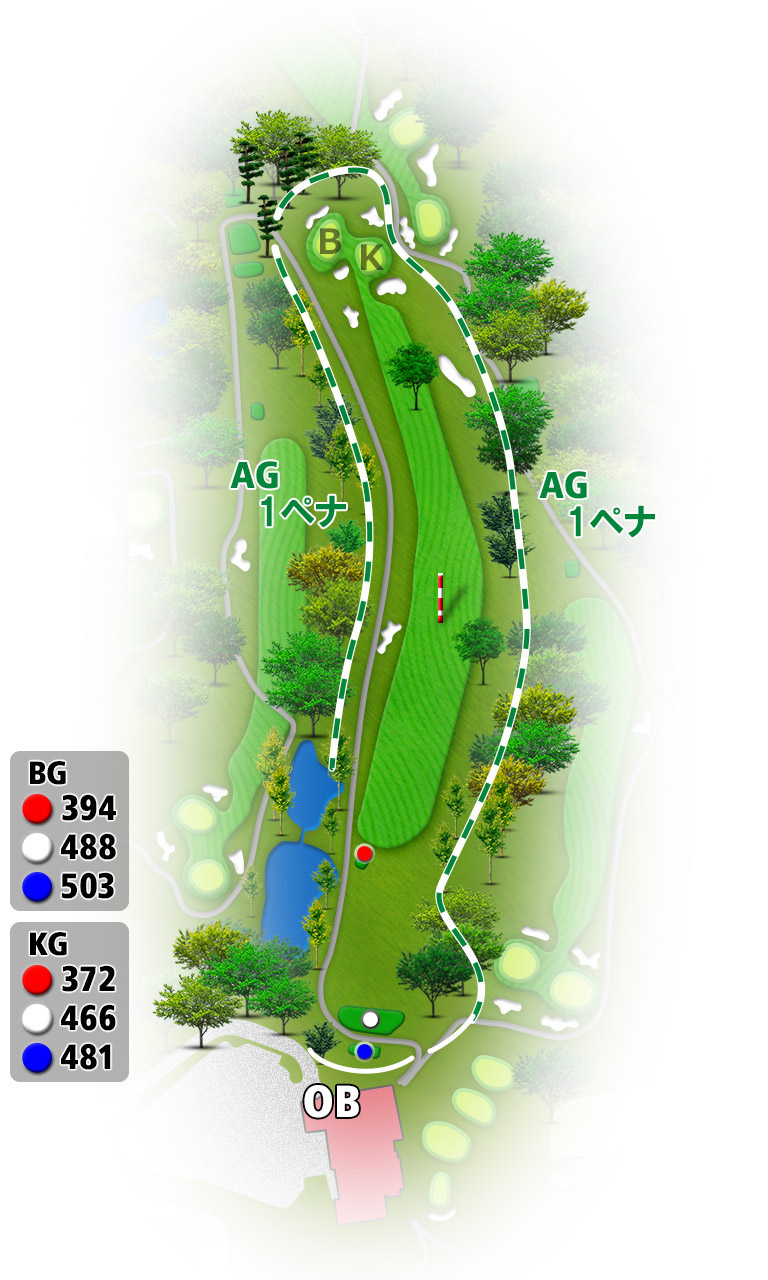 さいたまゴルフクラブ（旧：埼玉ＧＣ） IN10番ホール コース図