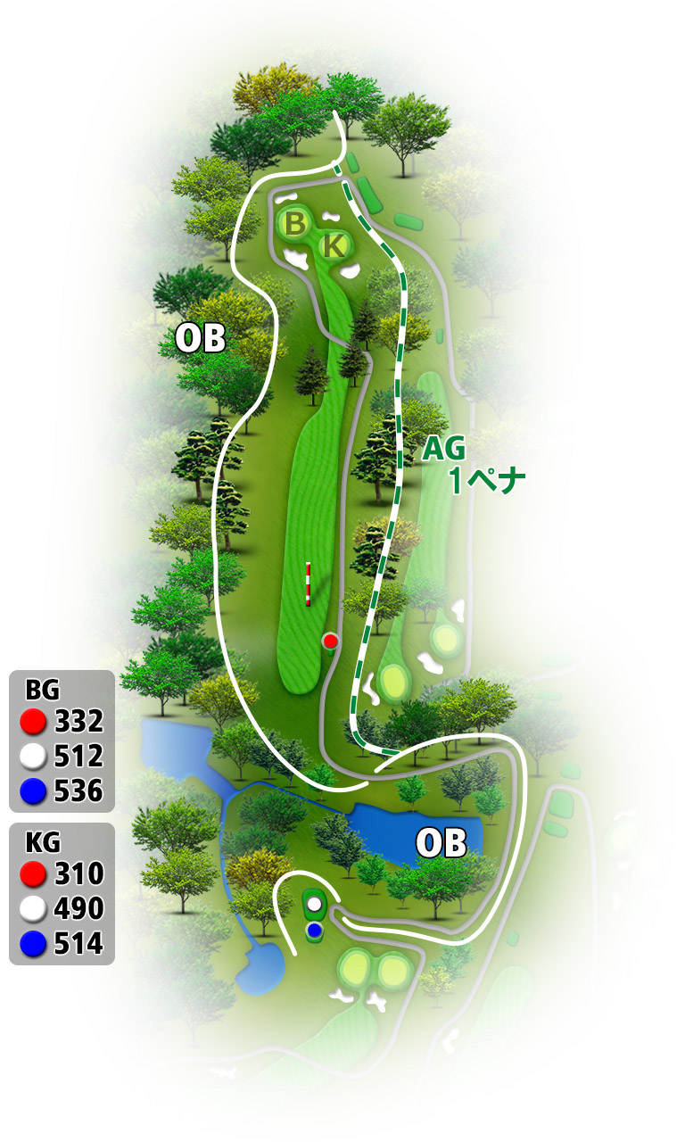 さいたまゴルフクラブ（旧：埼玉ＧＣ） IN14番ホール コース図