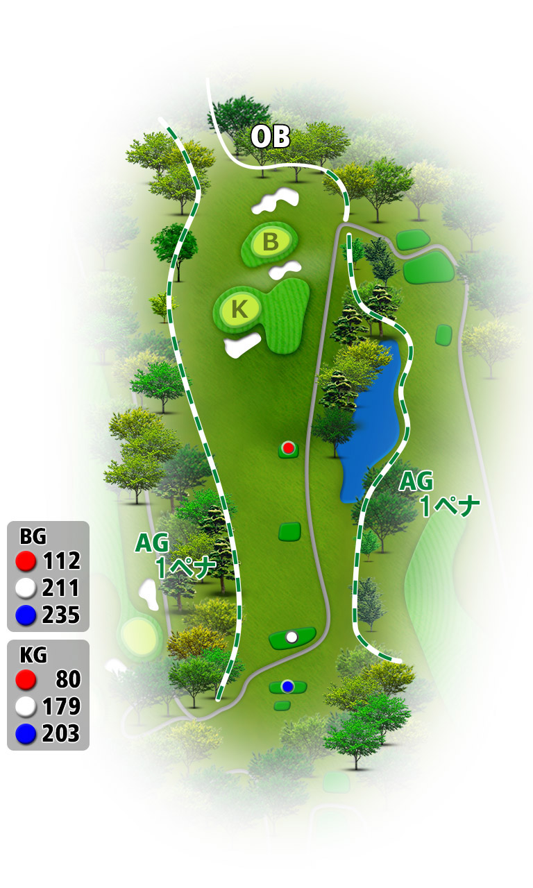 さいたまゴルフクラブ（旧：埼玉ＧＣ） IN16番ホール コース図