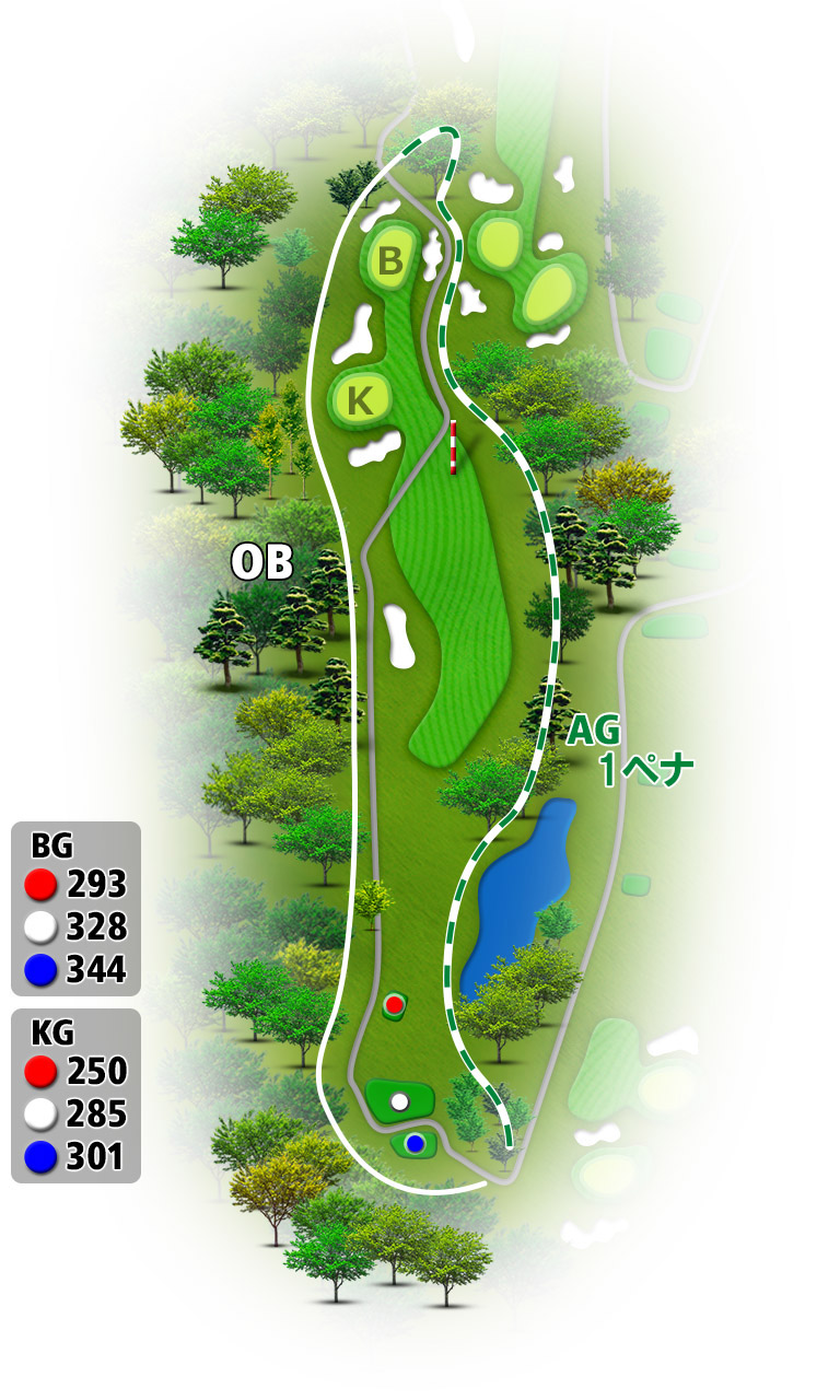 さいたまゴルフクラブ（旧：埼玉ＧＣ） IN17番ホール コース図