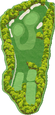 小山ゴルフクラブ IN2番ホール コース図
