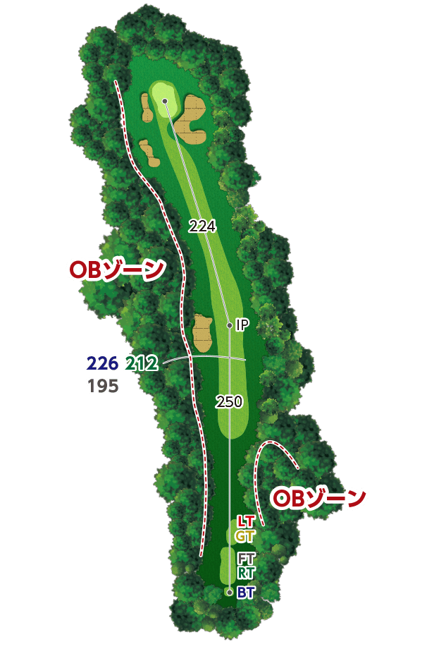 西宮カントリー倶楽部 IN10番ホール コース図
