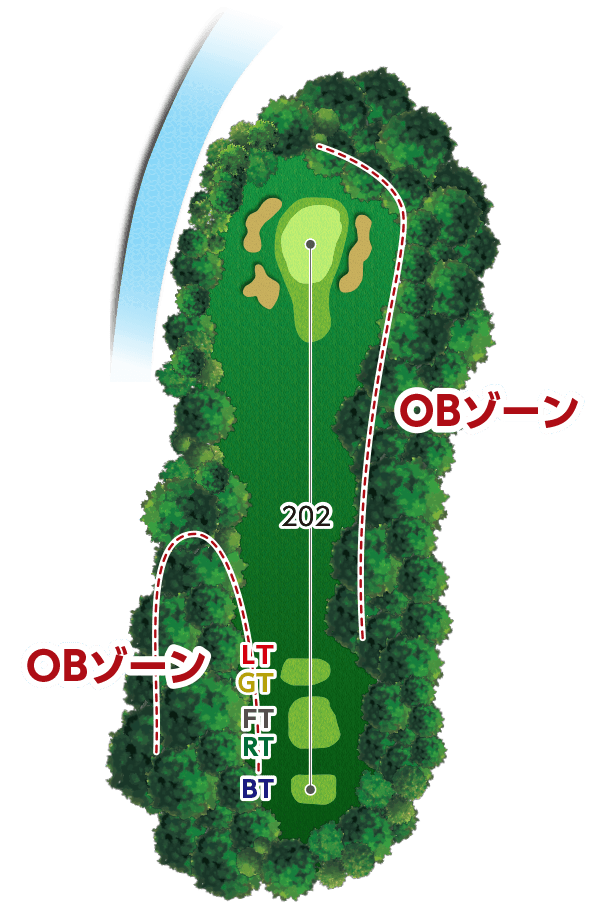 西宮カントリー倶楽部 IN11番ホール コース図