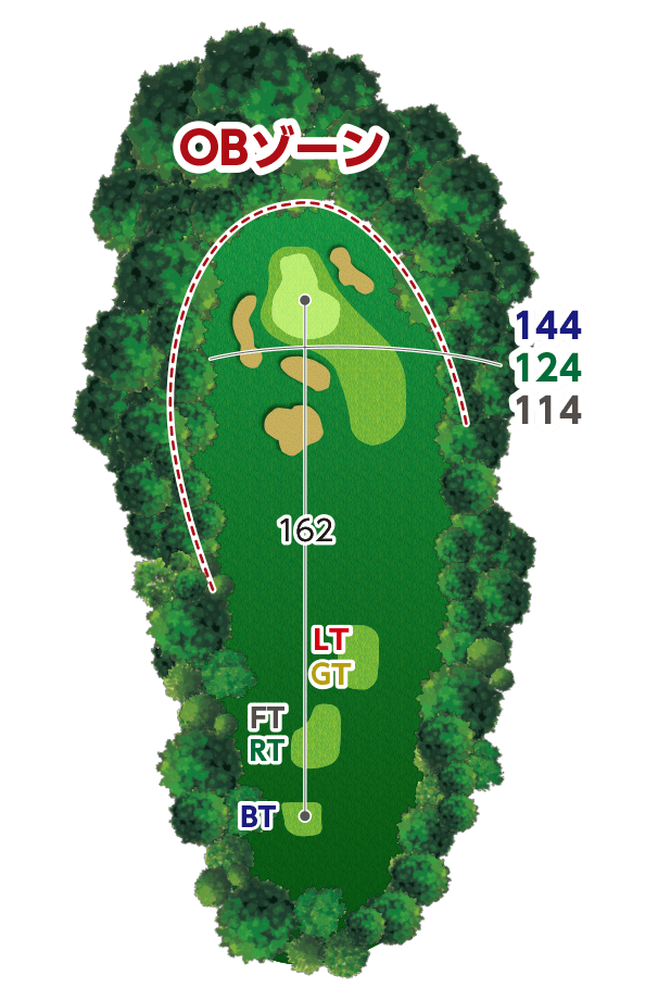 西宮カントリー倶楽部 IN15番ホール コース図