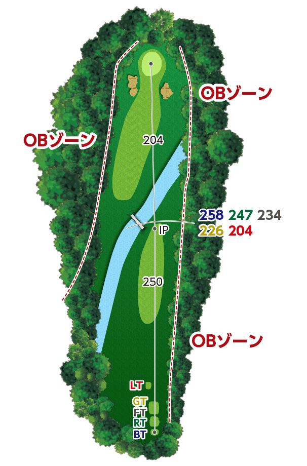 西宮カントリー倶楽部 IN16番ホール コース図