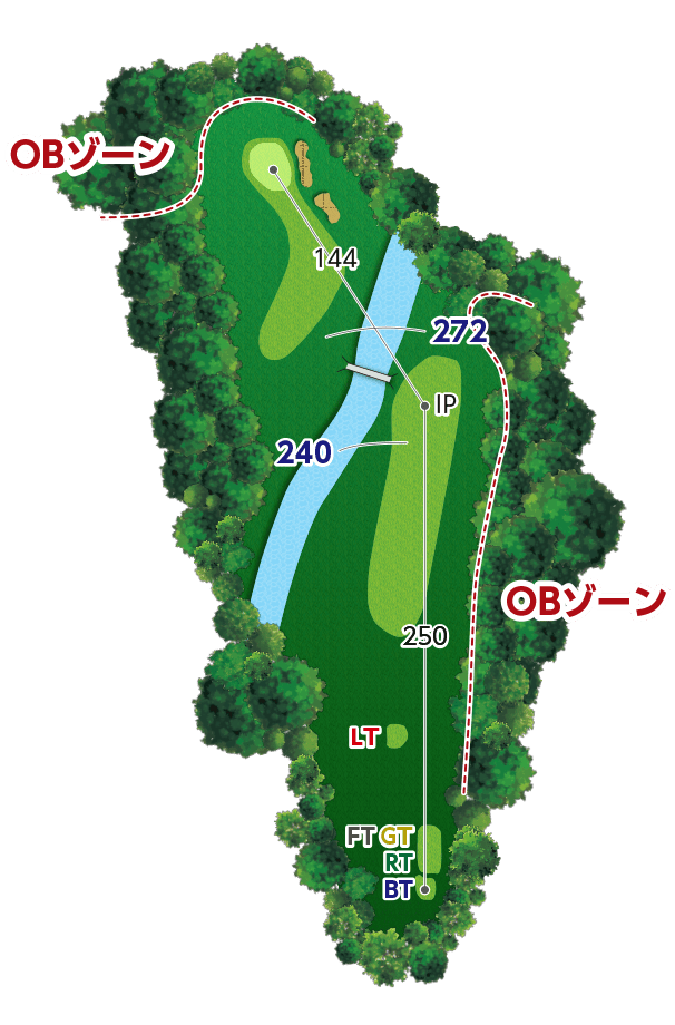 西宮カントリー倶楽部 OUT5番ホール コース図