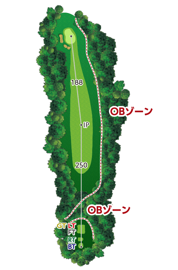 西宮カントリー倶楽部 OUT6番ホール コース図