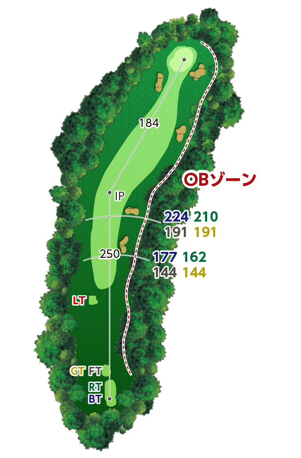 西宮カントリー倶楽部 OUT9番ホール コース図