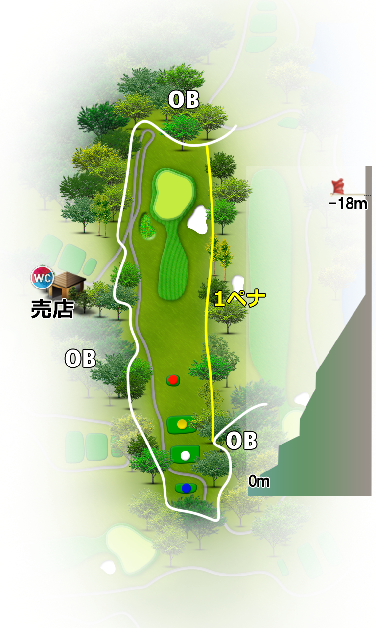 エクセレントゴルフクラブ 一志温泉コース IN13番ホール コース図