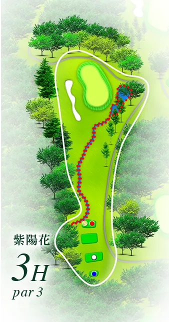 湯田上カントリークラブ 紫陽花コース3番ホール コース図