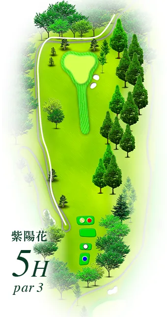 湯田上カントリークラブ 紫陽花コース5番ホール コース図
