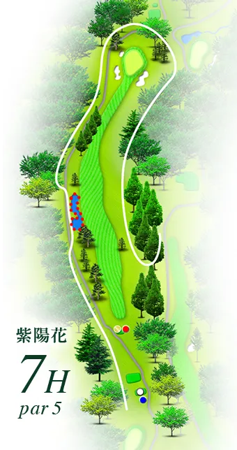 湯田上カントリークラブ 紫陽花コース7番ホール コース図