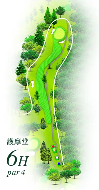 湯田上カントリークラブ 護摩堂コース6番ホール コース図