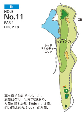 一志ゴルフ倶楽部 IN11番ホール コース図