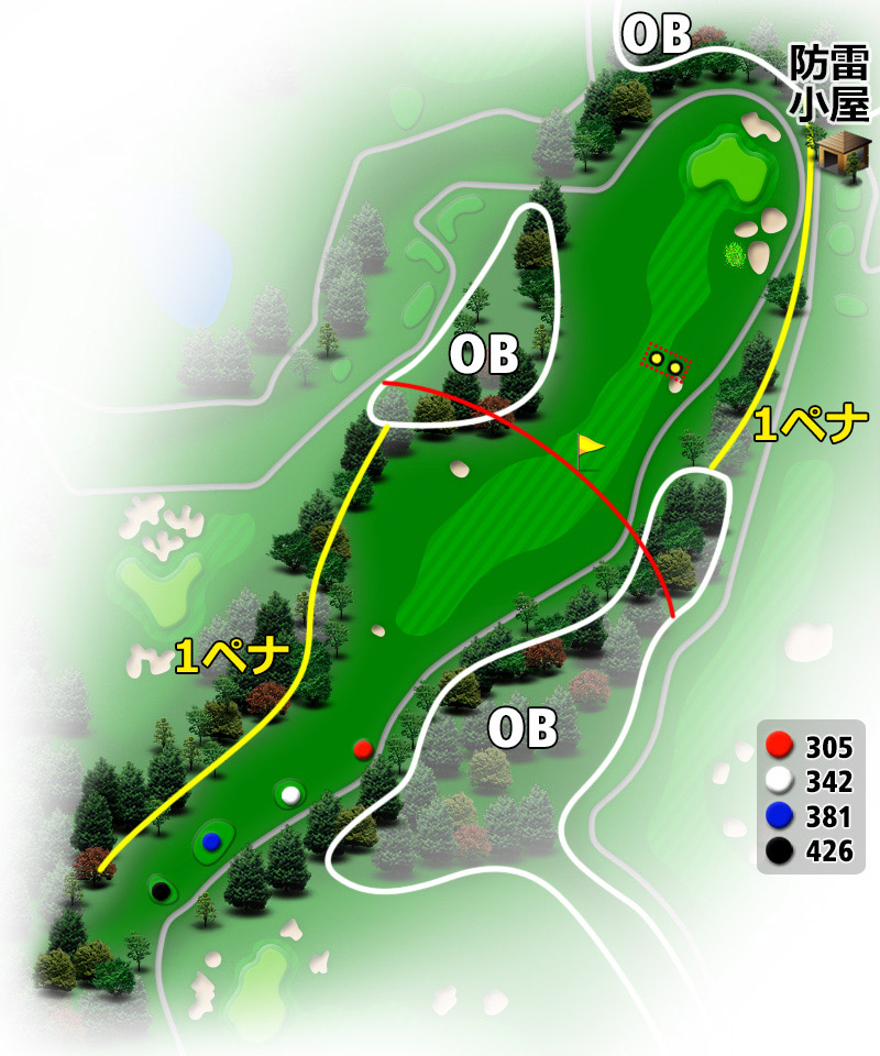 ＴＯＳＨＩＮ Ｇｏｌｆ Ｃｌｕｂ Ｃｅｎｔｒａｌ Ｃｏｕｒｓｅ（トーシンゴルフクラブセントラルコース） IN11番ホール コース図