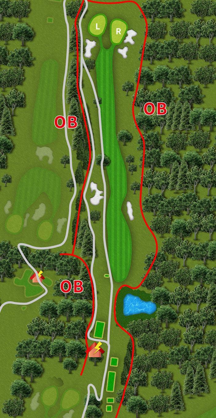周南カントリー倶楽部 IN15番ホール コース図