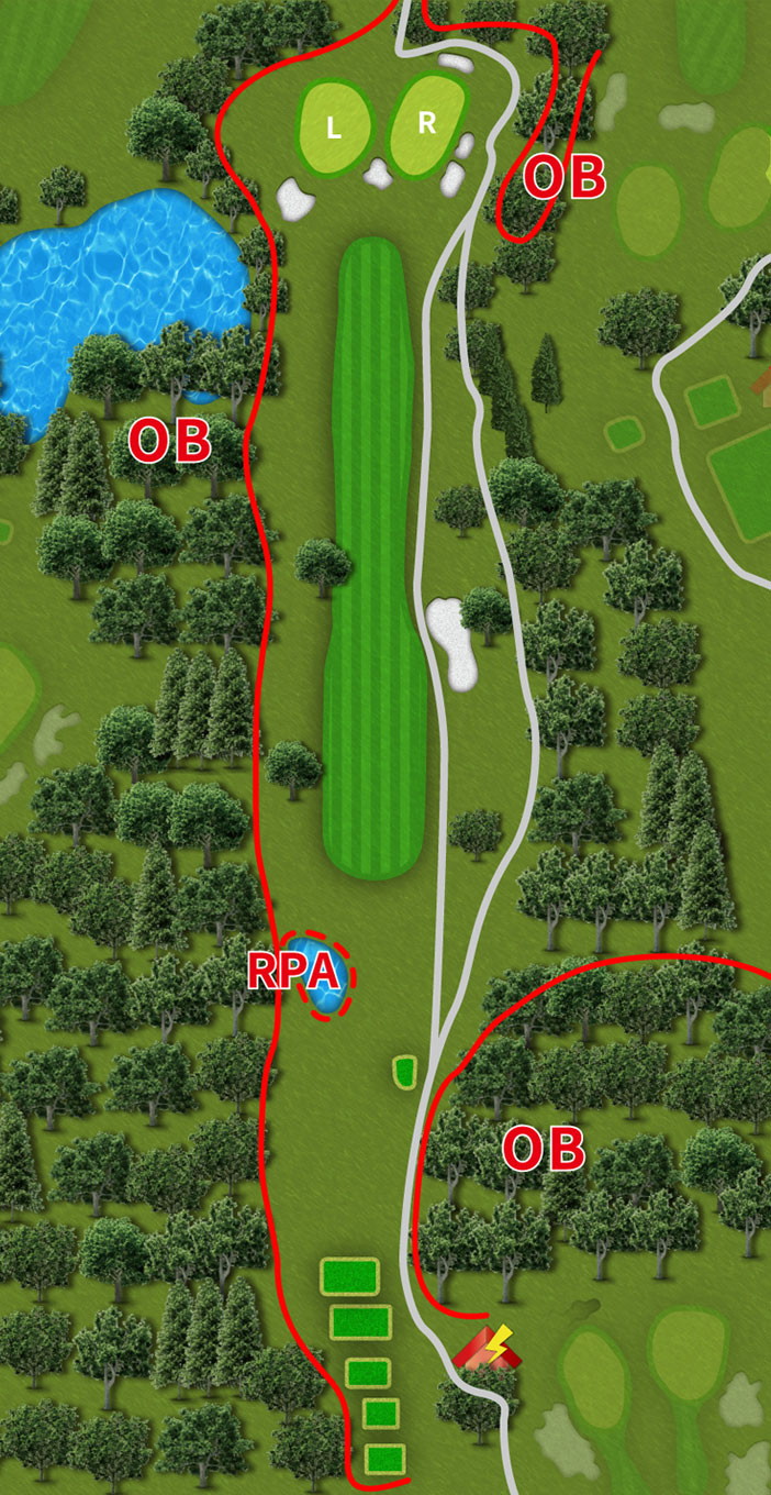 周南カントリー倶楽部 OUT3番ホール コース図