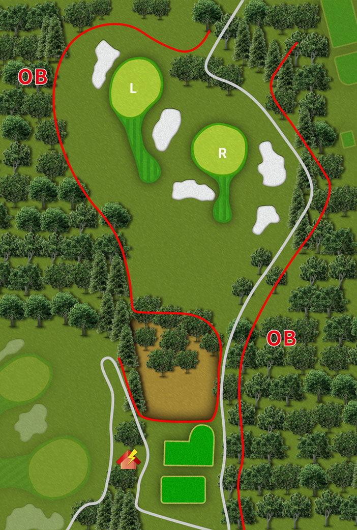 周南カントリー倶楽部 OUT6番ホール コース図