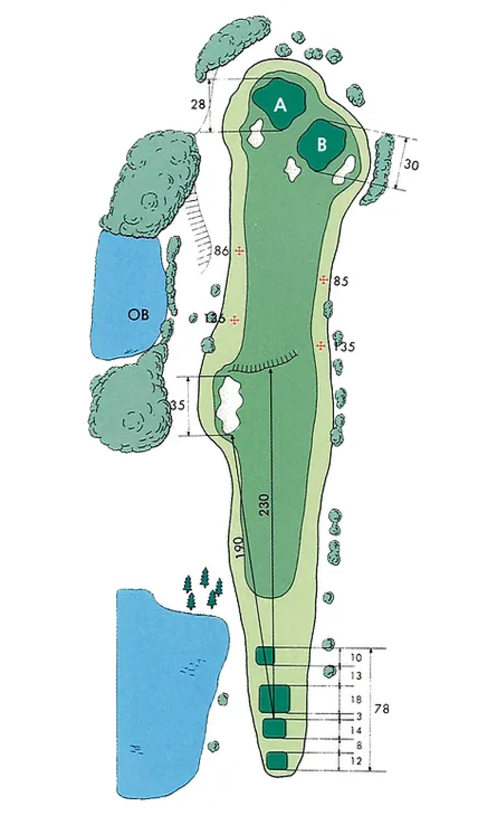 浜野ゴルフクラブ IN10番ホール コース図