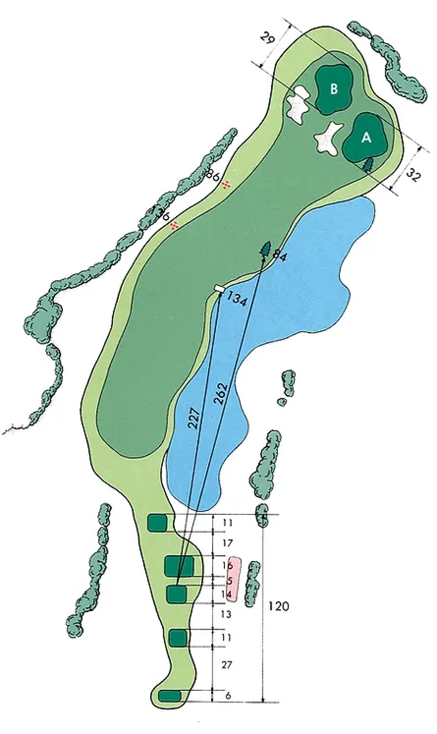 浜野ゴルフクラブ IN11番ホール コース図