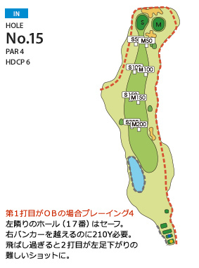 広島国際ゴルフ倶楽部 IN15番ホール コース図