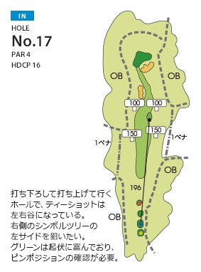 東京ベイサイドゴルフコース（旧隨縁カントリークラブ 竹岡コース） IN17番ホール コース図