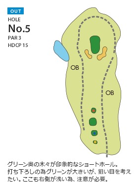 東京ベイサイドゴルフコース（旧隨縁カントリークラブ 竹岡コース） OUT5番ホール コース図