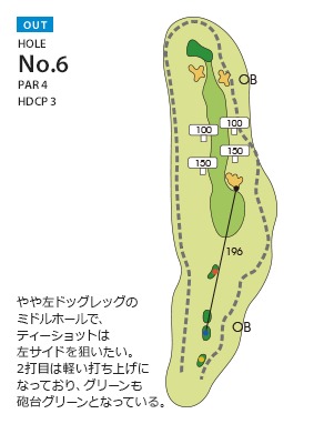 東京ベイサイドゴルフコース（旧隨縁カントリークラブ 竹岡コース） OUT6番ホール コース図