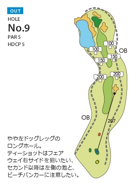 東京ベイサイドゴルフコース（旧隨縁カントリークラブ 竹岡コース） OUT9番ホール コース図