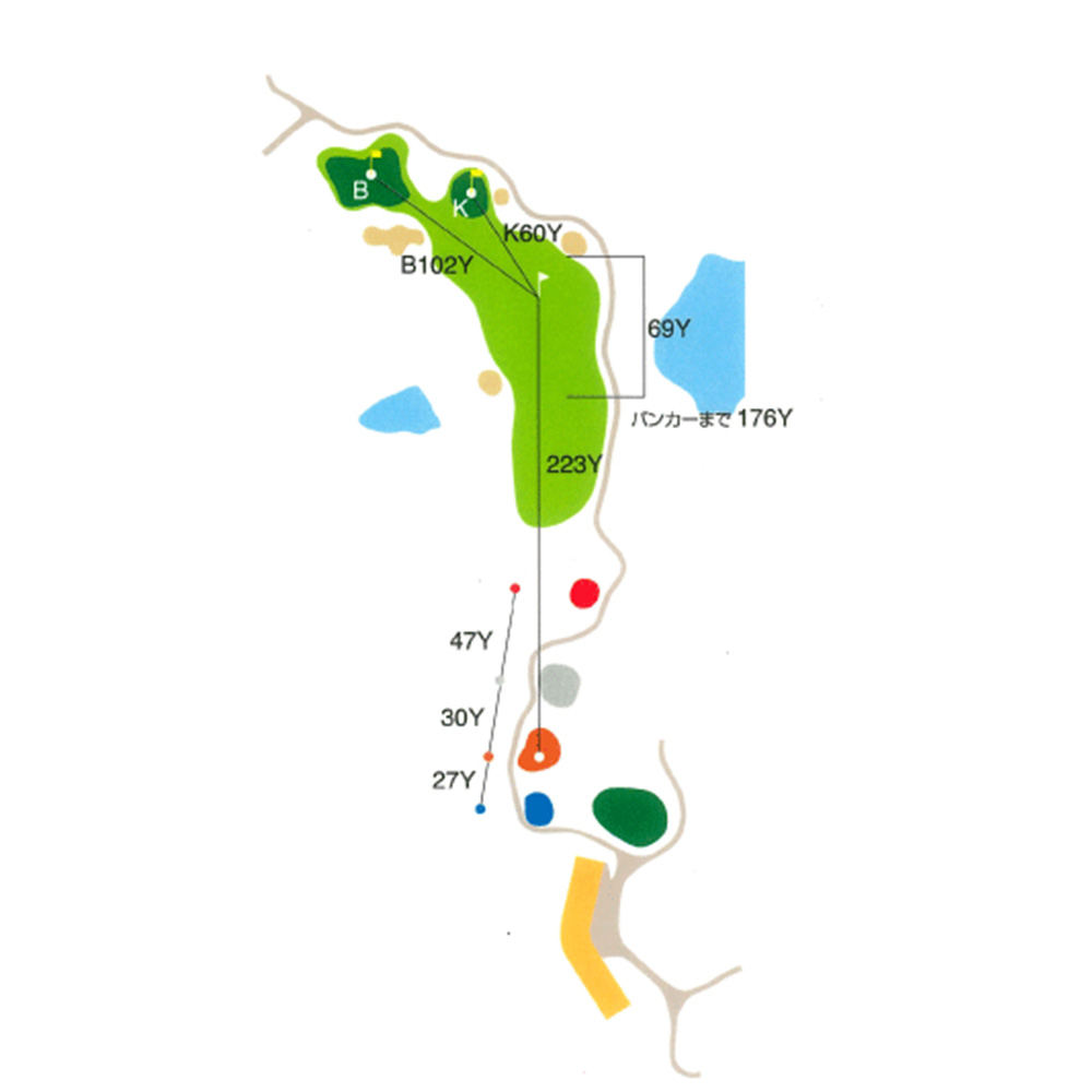日南串間ゴルフコース IN10番ホール コース図