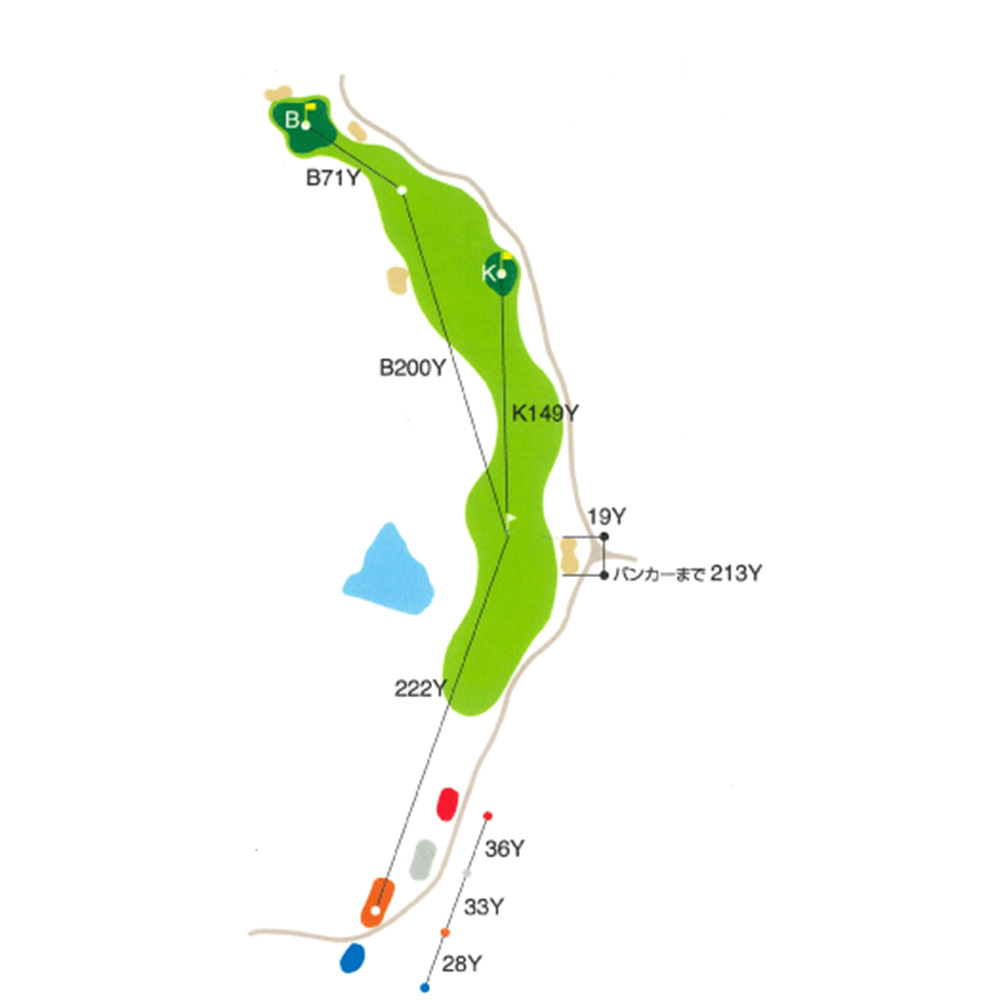 日南串間ゴルフコース IN13番ホール コース図