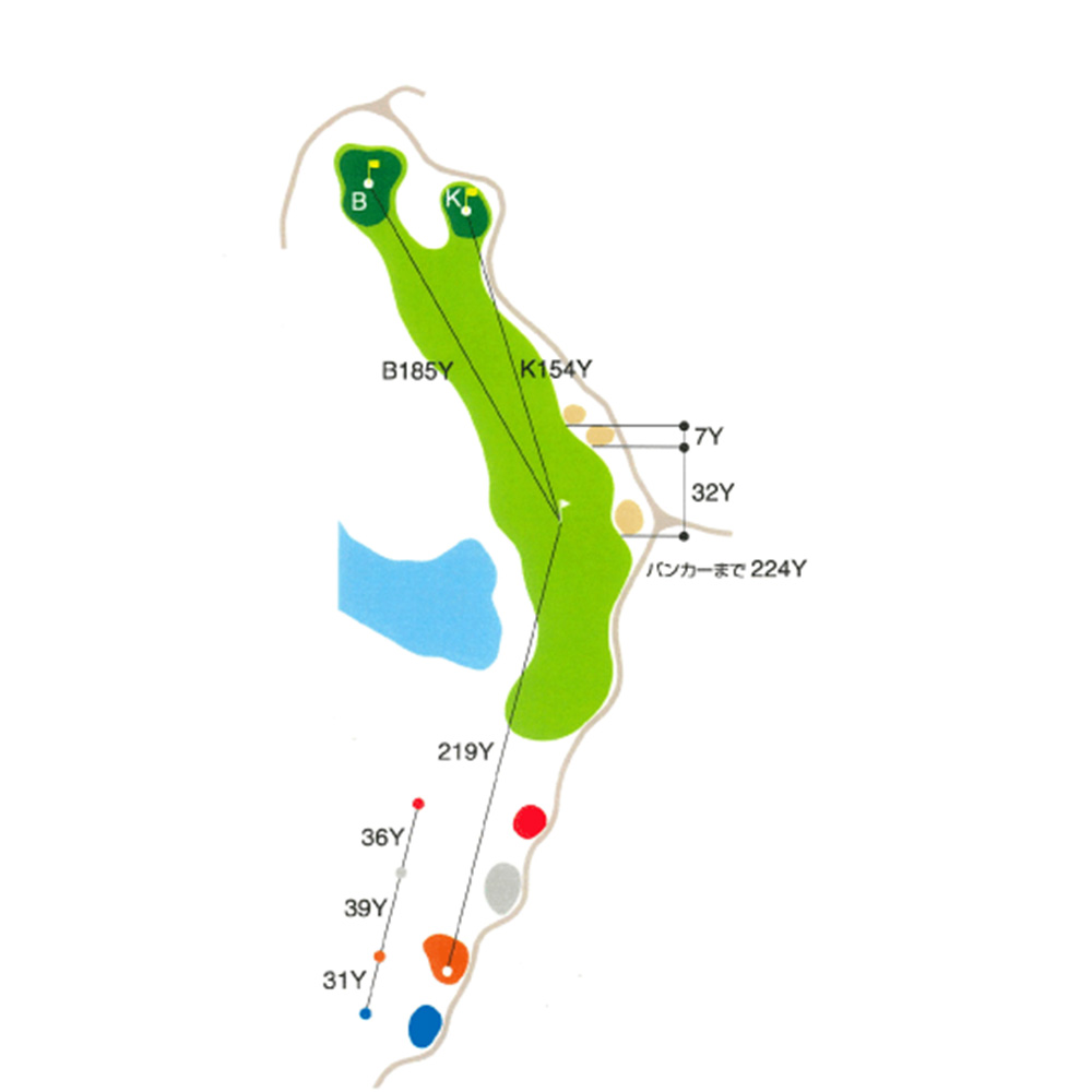 日南串間ゴルフコース IN16番ホール コース図