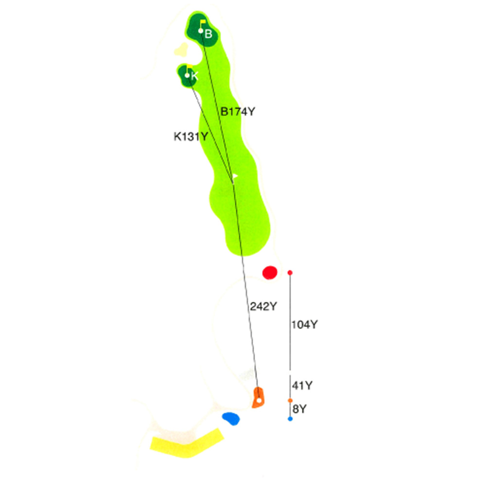 日南串間ゴルフコース OUT1番ホール コース図