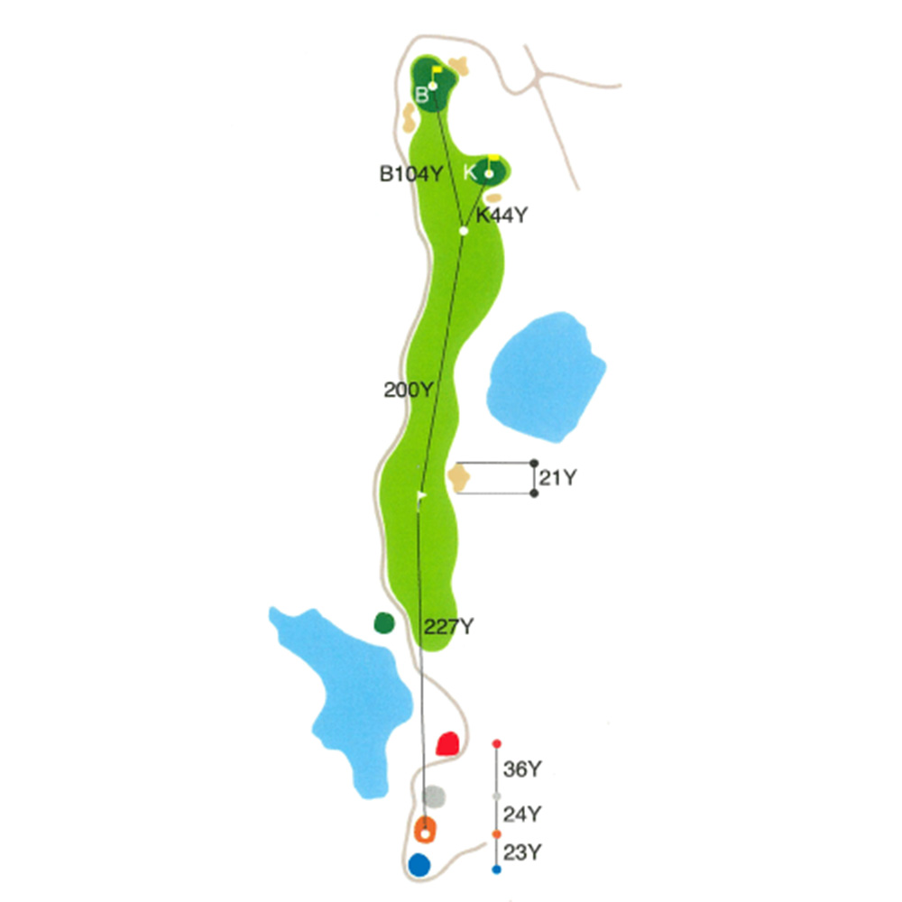 日南串間ゴルフコース OUT2番ホール コース図