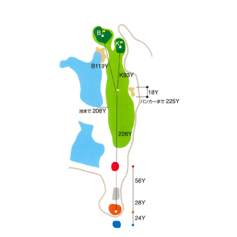 日南串間ゴルフコース OUT4番ホール コース図