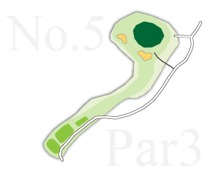 吉備カントリークラブ OUT5番ホール コース図