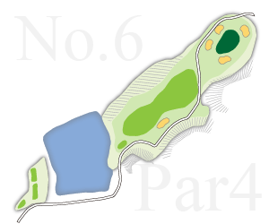 吉備カントリークラブ OUT6番ホール コース図