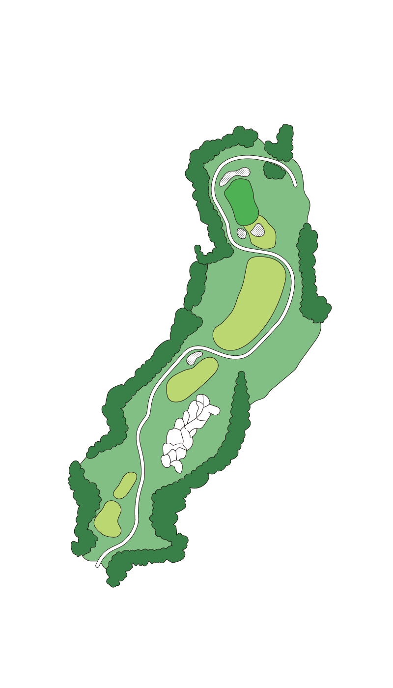 ブナの嶺ゴルフ倶楽部 OUT6番ホール コース図