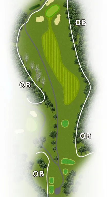 筑紫野カントリークラブ IN17番ホール コース図