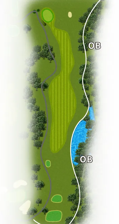 筑紫野カントリークラブ OUT5番ホール コース図