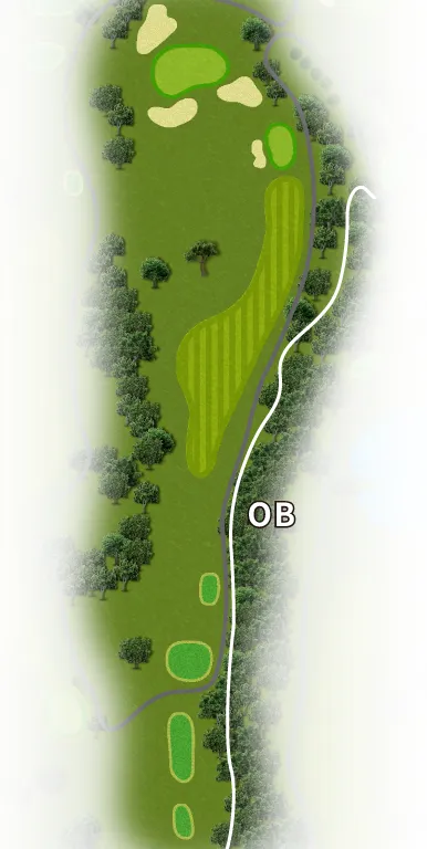筑紫野カントリークラブ OUT6番ホール コース図