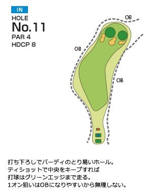 ローレルバレイカントリークラブ IN11番ホール コース図