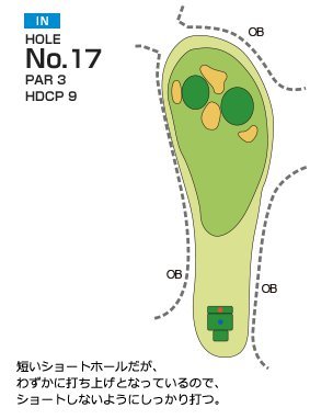 ローレルバレイカントリークラブ IN17番ホール コース図