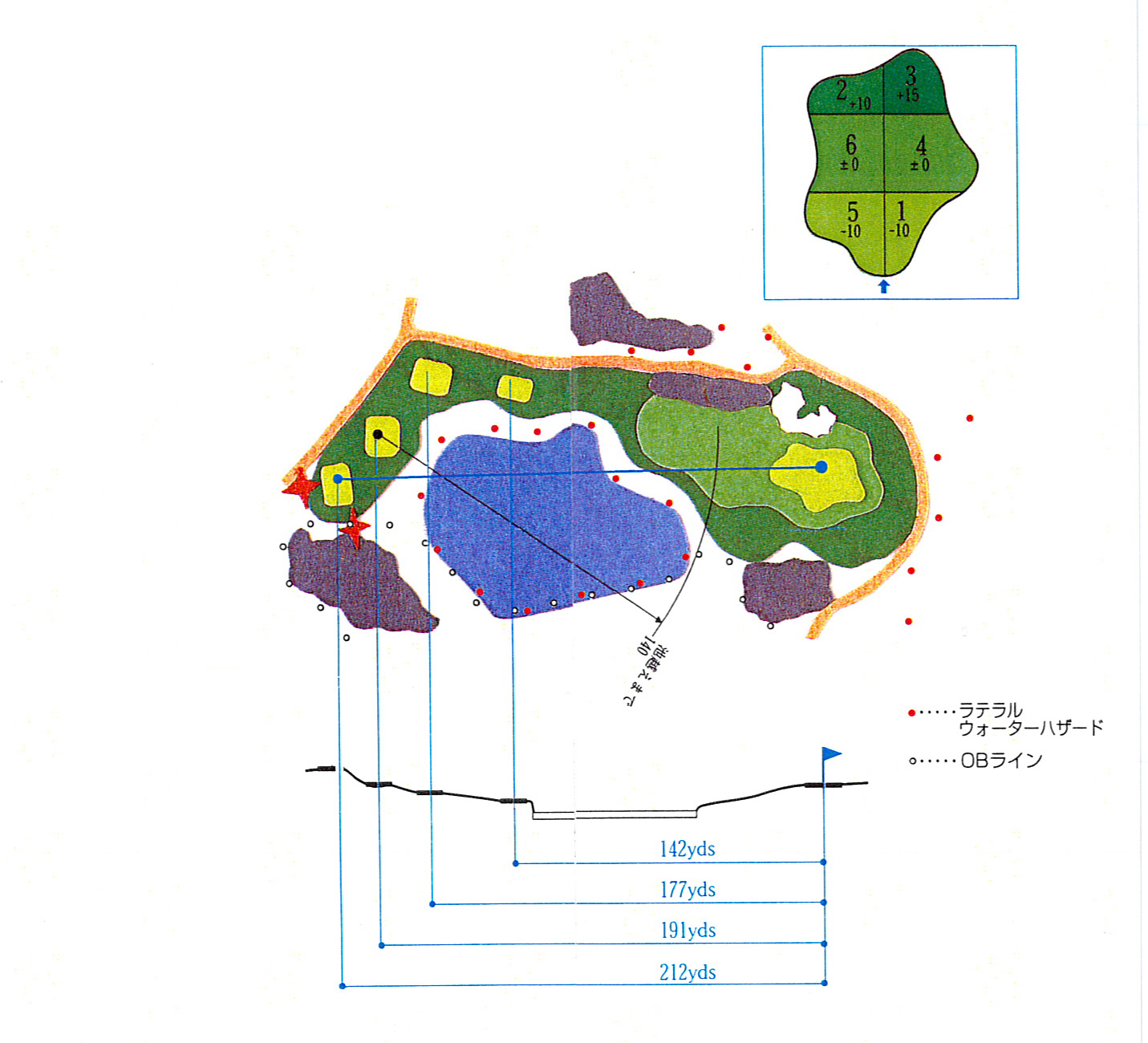 やくらいサイズゴルフ倶楽部 IN11番ホール コース図