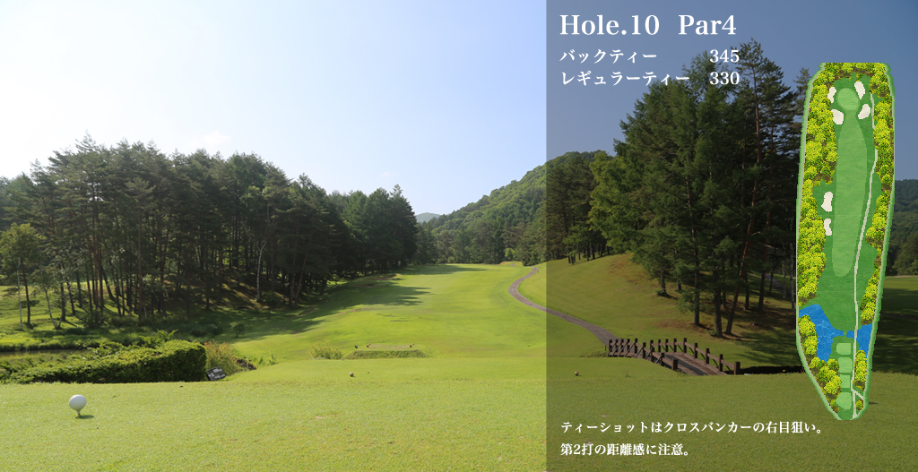 木曽カントリー倶楽部 IN10番ホール コース図