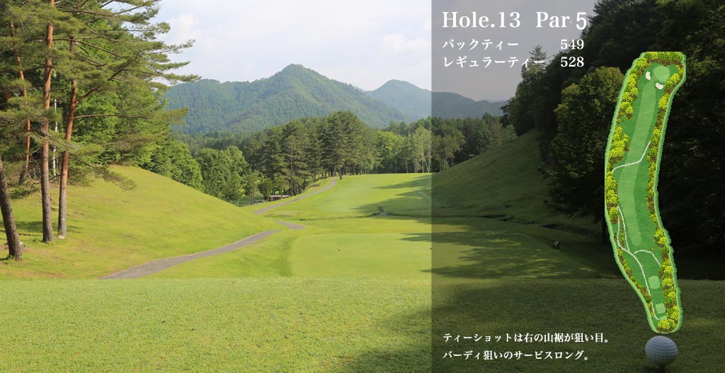 木曽カントリー倶楽部 IN13番ホール コース図
